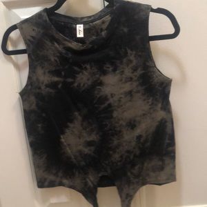 Green tie-dye top